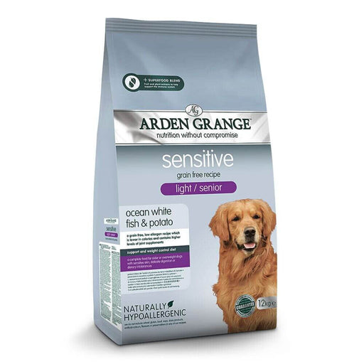 Arden Grange Sensitive Light Senior Ocean White Fish and Potato Dry Dog Food 12kg