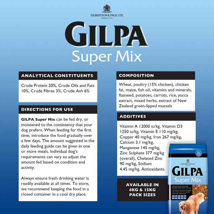 Gilpa Super Mix Dry Dog Food 15kg
