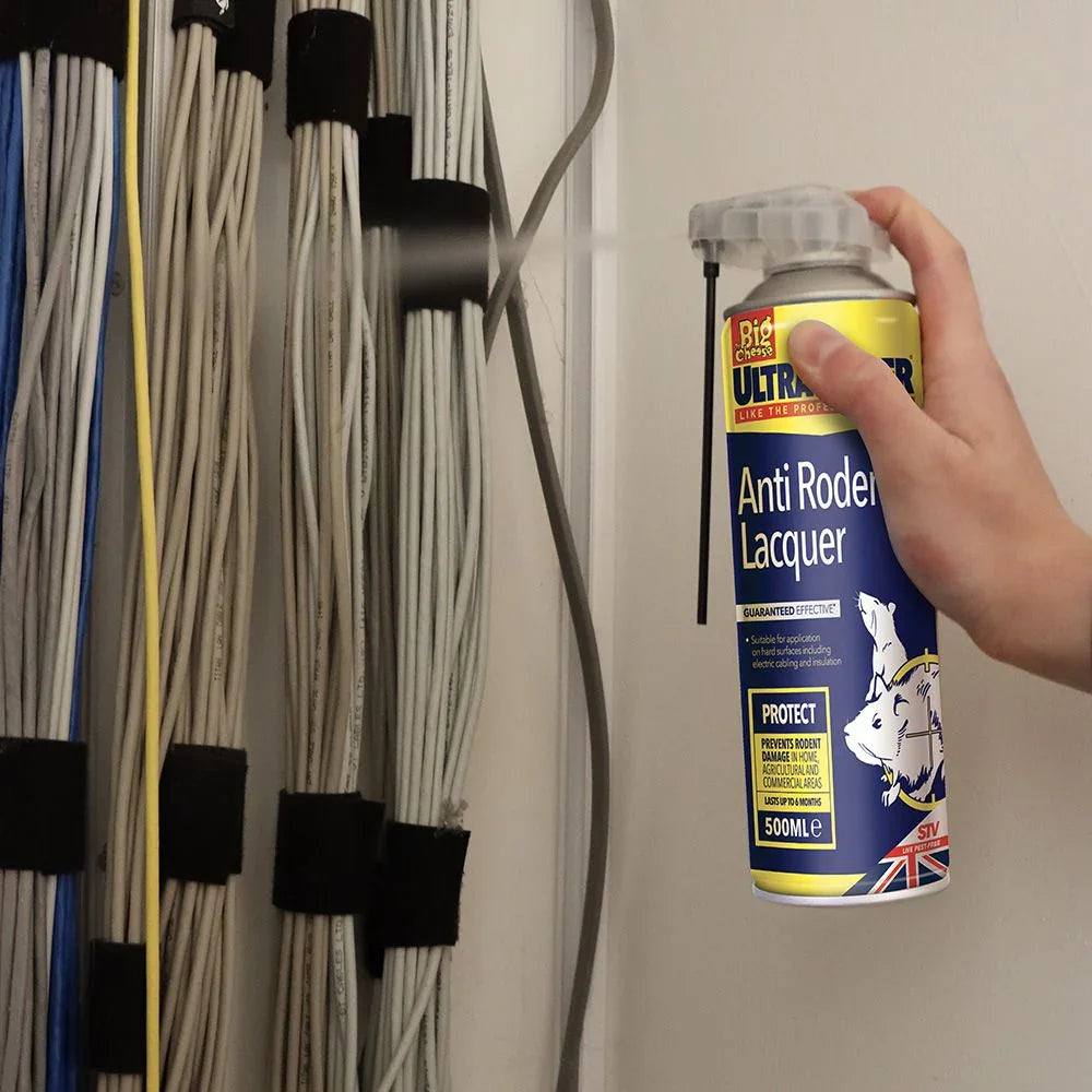 The Big Cheese Ultra Power Anti Rodent Lacquer – 500ml Dual Action Aerosol.