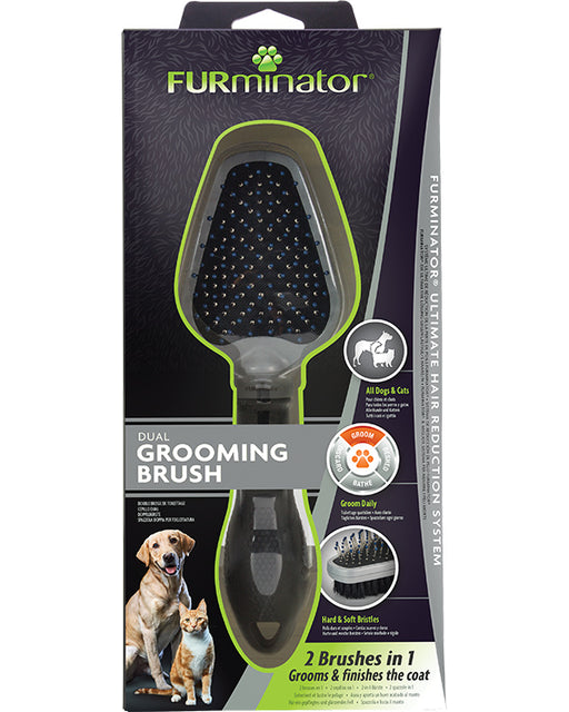 FURminator Dual Grooming Brush is a 2 in 1