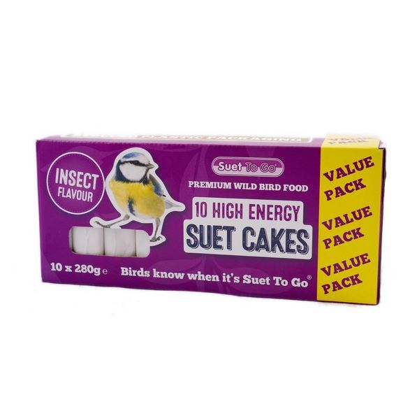 Suet To Go Suet Cakes Insect Flavour Blocks Wild Bird Treat 10 x 280g