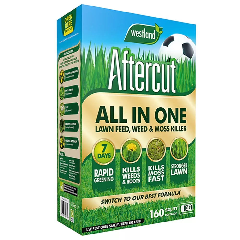 Aftercut All In One Lawn Feed Weed & Moss Killer 160m² 5.12kg