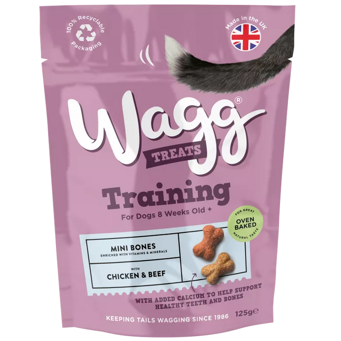 Wagg Training Mini Bones with Chicken & Beef Dog Treats 125g