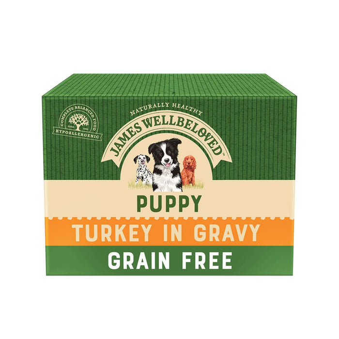 James Wellbeloved Grain Free Puppy Turkey in Gravy Wet Dog Food 12 x 100g