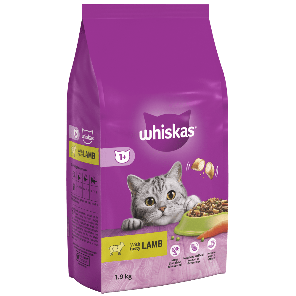 Whiskas 1+ Adult with Lamb Dry Cat Food 1.9kg