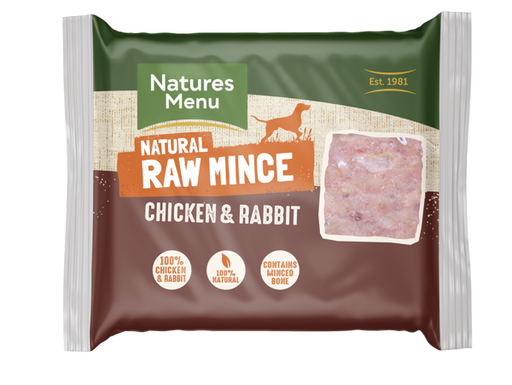 Natures Menu Frozen Just Chicken and Rabbit Mince Dog Food 400g