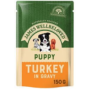 James Wellbeloved Turkey & Rice Puppy & Junior Dog Pouches 150g