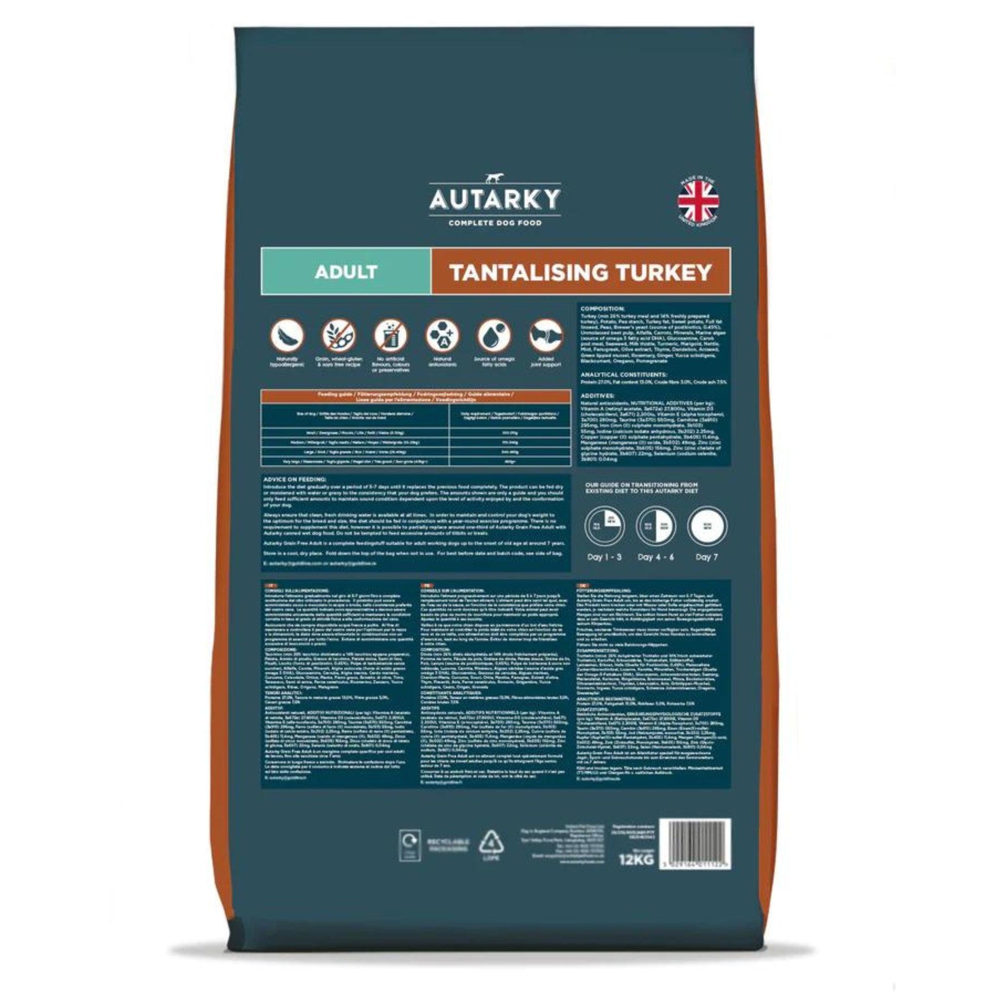 Autarky Adult Grain Free Tantalising Turkey & Potato Dry Dog Food