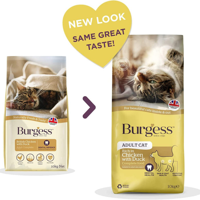 Burgess Adult Rich In Chicken with Duck Dry Cat Food