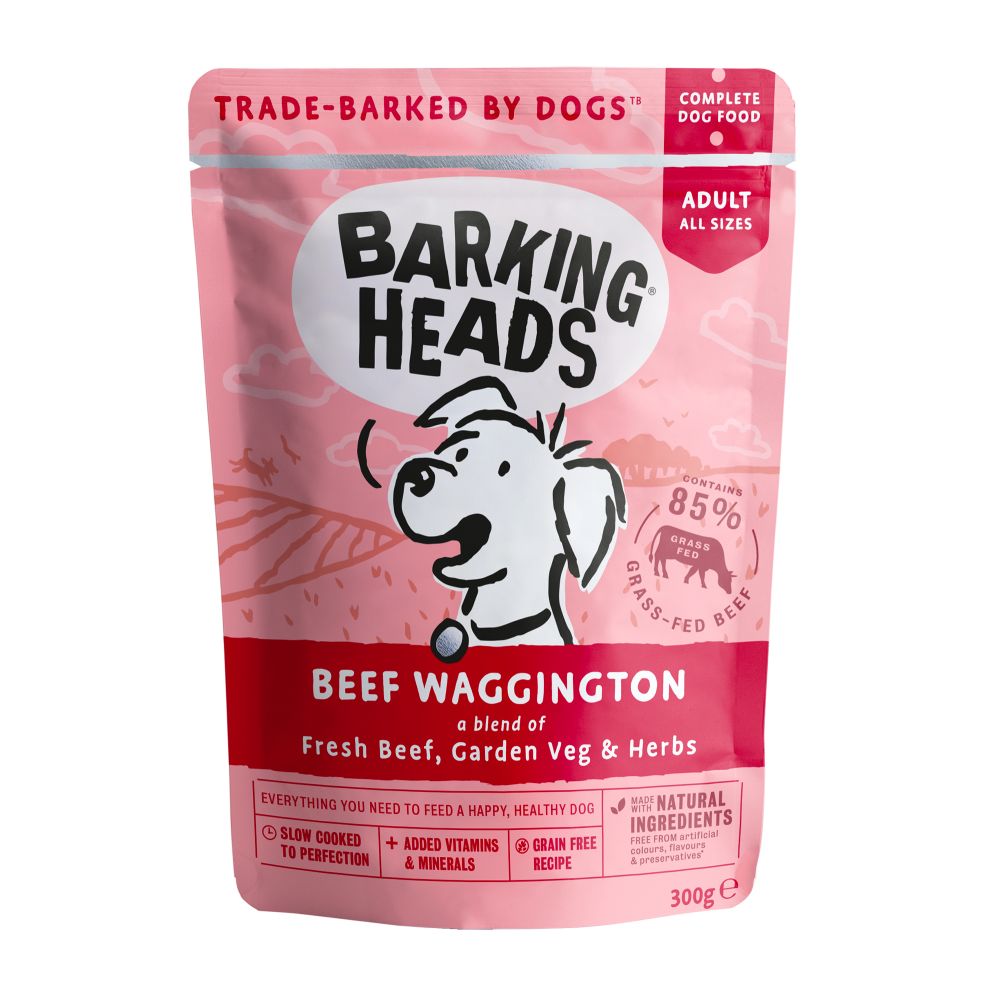 Barking Heads Beef Waggington Dog Pouches 300g