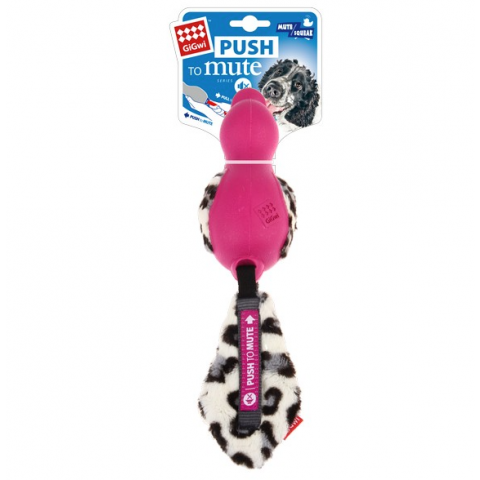 GiGwi Duck 'Push To Mute' withplush tail Pink