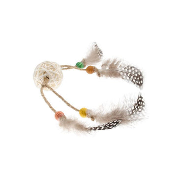 GiGwi Eco Catch and Scratch Cat Toy With Rattle Natural