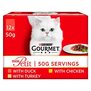 Gourmet Mon Petit Mixed Meat Adult Cat Food Pouches 12x50g