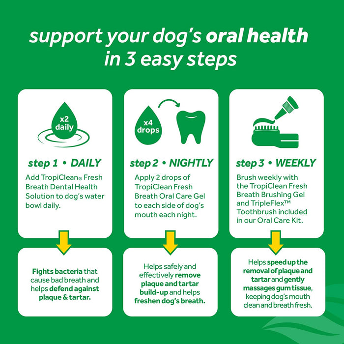 TropiClean Dental Health Solution Plus Supports Skin Health for Dogs 473ml