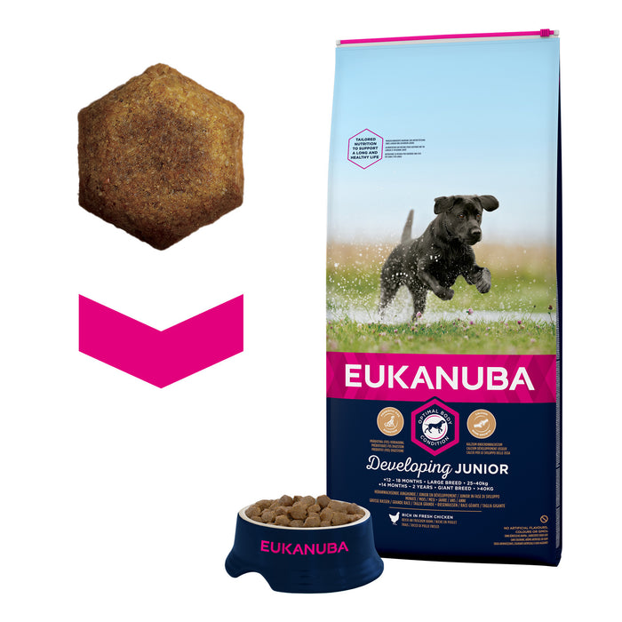 Eukanuba Developing Junior Large Breed Chicken Dry Dog Food - 12kg