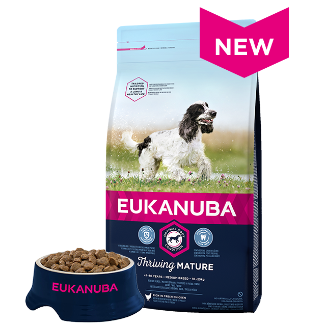Eukanuba Thriving Mature Medium Breed Dry Dog Food Chicken 12kg