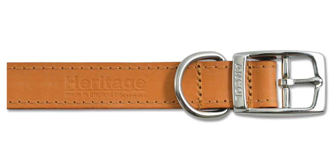 Heritage Leather Sewn/Half Lined Tan Collar