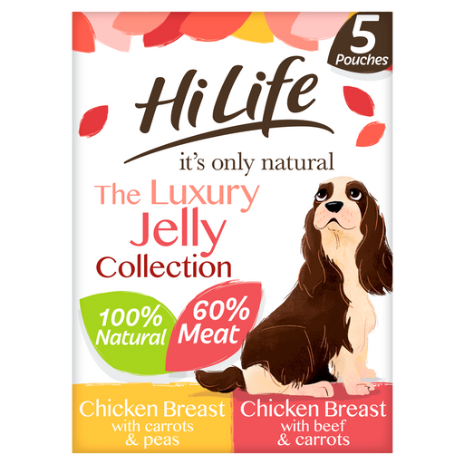 HiLife It's Only Natural The Jelly Selection Wet Dog Food Pouches - 5 x 100g
