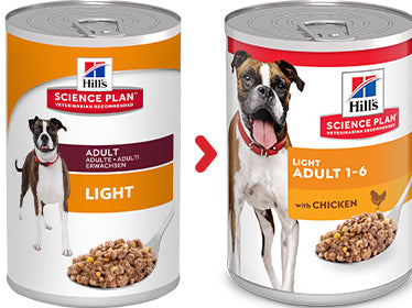 Hill's Science Plan Adult Light Medium Wet Dog Food 12 x 370g
