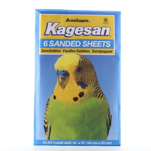 Kagesan Sanded sheets No 5 Blue 6 per pack Cage size 40 x 25 cm