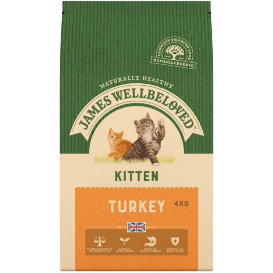 James Wellbeloved Turkey & Rice Dry Kitten Food - 4kg