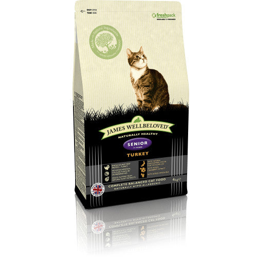 James Wellbeloved Turkey & Rice Senior Dry Cat Food - 4kg