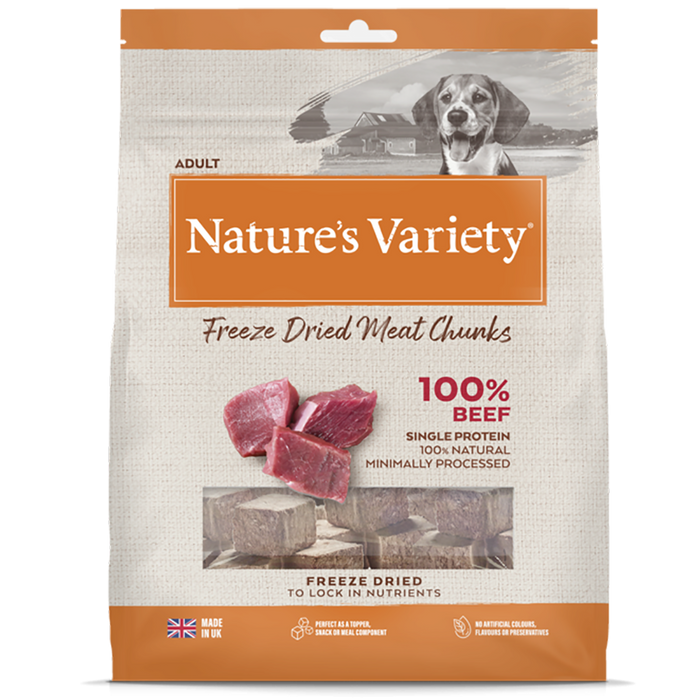 Nature's Variety Complete Freeze Dried Meat Chunks 100% Beef For Adult Dog 200g