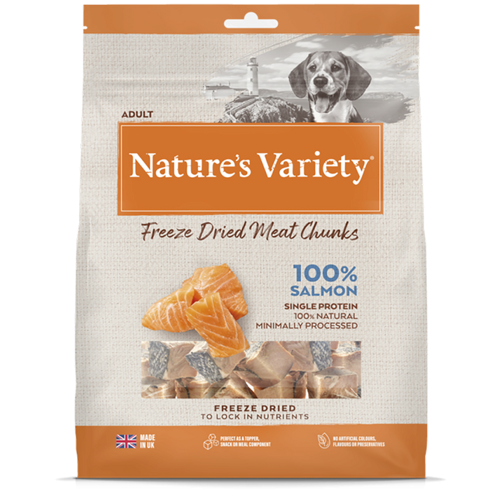 Nature's Variety Freeze Dried Meat Chunks 100% Salmon For Adult Dog 200G