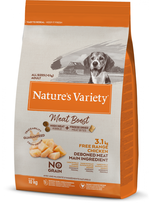 Nature's Variety Meat Boost Free Range Chicken Adult Dry Dog Food 10Kg