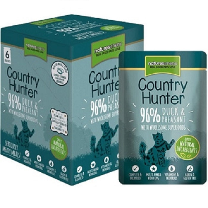 Natures Menu Country Hunter Duck & Pheasant Cat Pouches 6x85g