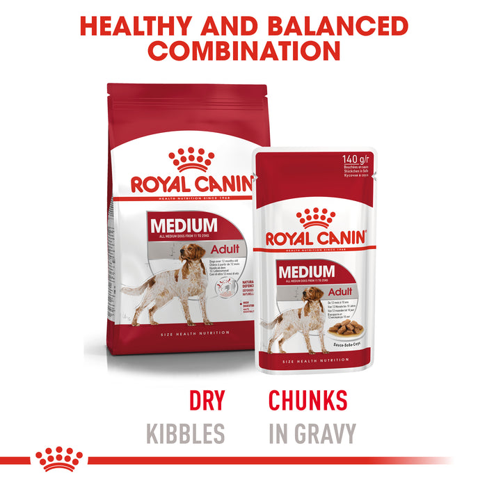 ROYAL CANIN® Medium Adult in Gravy Wet Dog Food - 10x140g