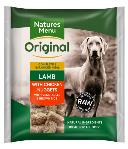 Natures Menu Frozen Lamb with Chicken Dog Food Nuggets 1kg