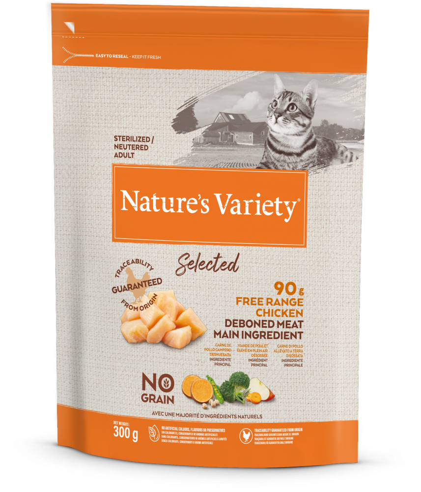 Nature's Variety Selected Free Range Chicken Adult Dry Cat Food 300g