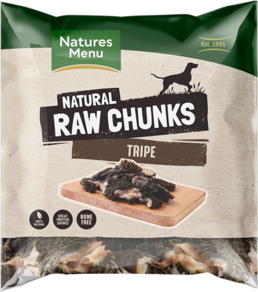 Natures Menu Frozen Raw Tripe Chunks For Dogs 1kg