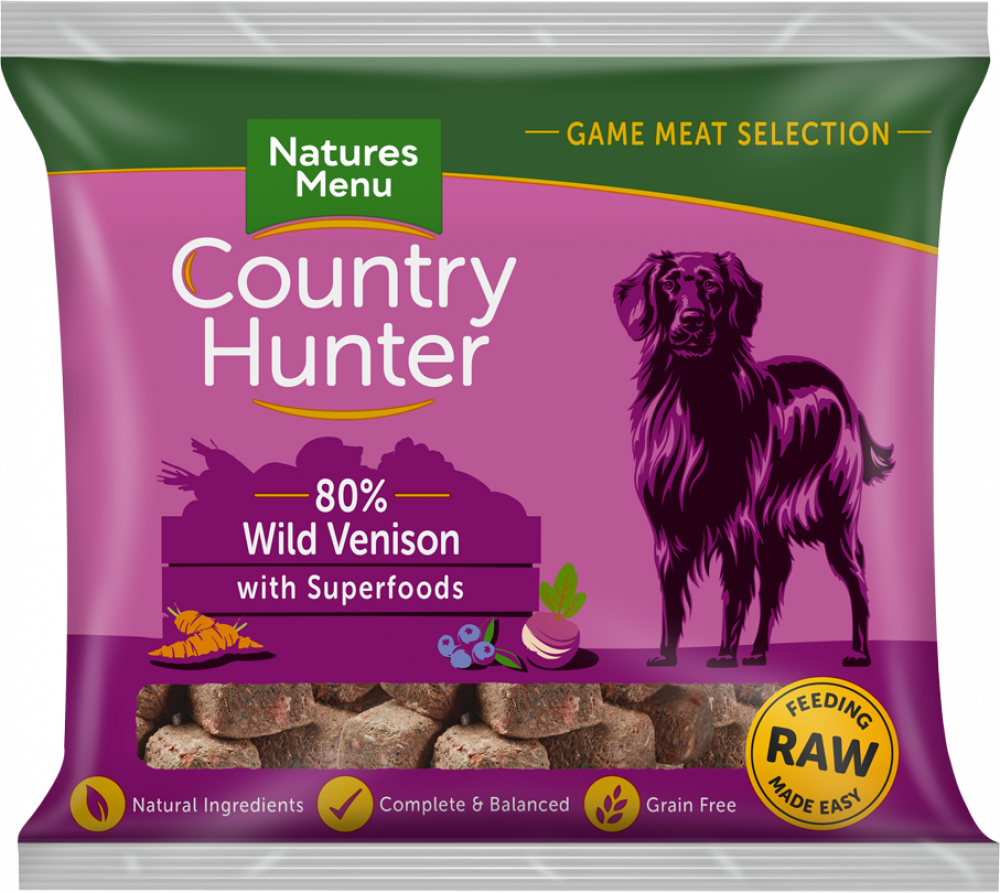 Natures Menu Raw Dog Food Country Hunter Nuggets Wild Venison 1kg