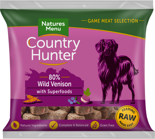 Natures Menu Raw Dog Food Country Hunter Nuggets Wild Venison 1kg