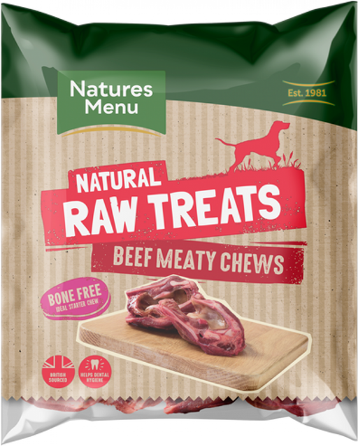 Natures Menu Frozen Meaty Beef Raw Chews for Dogs 500g