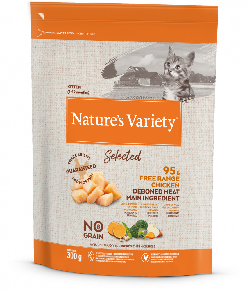 Natures Variety Selected Free Range Chicken for Kitten Dry Cat Food 300g